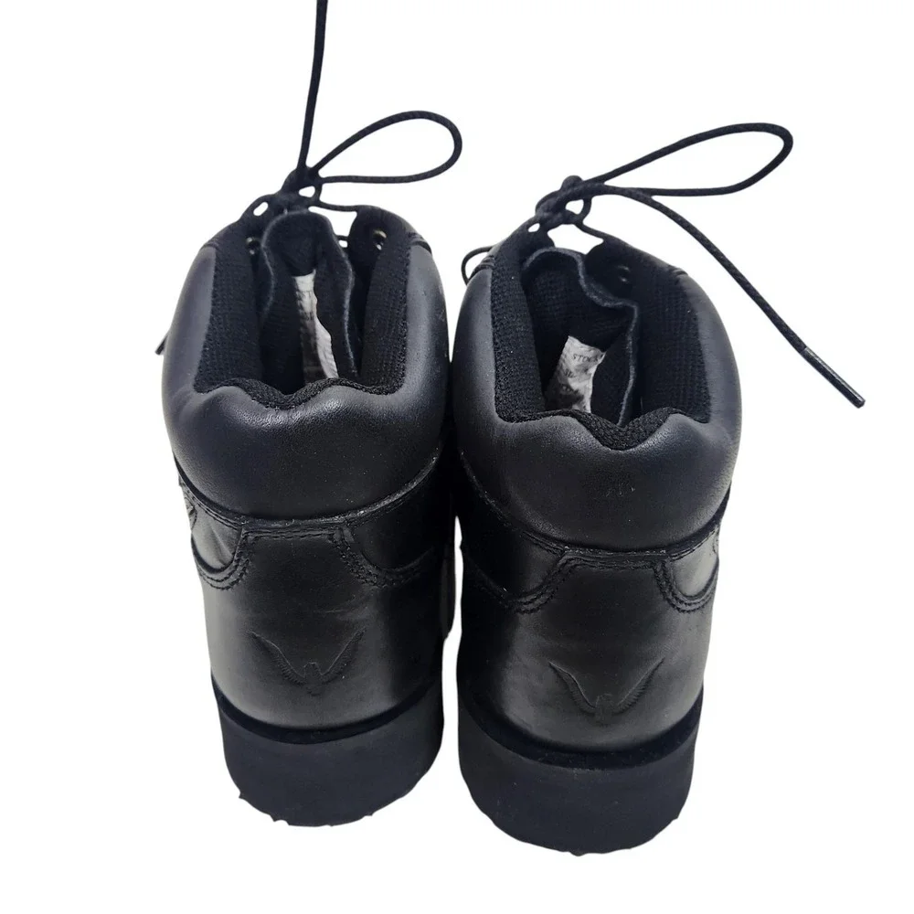 THOROGOOD Boots Womens 8 W Black Leather Motorcycle Ankle Lace‎ Up 524-6901